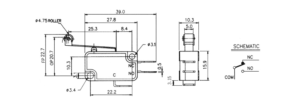 2671  Microinterruptor  ON-ON  250V  5A